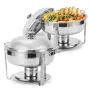 Warmounts 1/2/4/6Pack Chafing Dish Buffet Set, 5QT Round Buffet Servers and Warmers Set, Stainless Steel Catering Food Warmer with Glass Lid & Holder for Party Home Garden Wedding