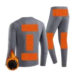 TENGOO HD-02G Heating Underwear Pant Set Fleece Lined Thermal Long Sleeves Trousers Men Women Heated Suit USB Electric Thermal Underwear for Winter