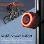 BIKIGHT Smart Brake Sensing Bike Taillight 700mAh Battery Alarm Rear Light 4 Light Modes USB-C Rechargeable IP65 Waterproof Bicycle Rear Light with 110dB Horn Wireless Remote