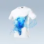 Supield Super Hydrophobic T-Shirt 89.9% Polyester Fiber Comfort Anti-Stain Elastic Sleek Round Neck Design for Outdoor Travel Biking