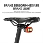 CYCLAMI CY200 Smart Bike Brake Sensing Rear Light 600mAh Battery IPX6 Waterproof LED Charging Taillight Warning Back Light for Night Cycling