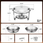 Warmounts 1/2/4/6Pack Chafing Dish Buffet Set, 5QT Round Buffet Servers and Warmers Set, Stainless Steel Catering Food Warmer with Glass Lid & Holder for Party Home Garden Wedding