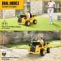 FUNTOK DT01A 12V 7AH Licensed Caterpillar Kids Ride on Truck Car 4km/h Max Speed Safety Rechargeable Powered Electric Car for 3-6 Years Old Kids with Shovel Remote Control Bluetooth MP3 Player