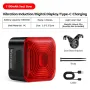 WEST BIKING Luz traseira de bicicleta com sensor de freio inteligente, display digital de LED, parada automática, tipo C, 1100mAh, luz traseira portátil de longa duração para bicicleta MTB, bicicleta de estrada, scooter