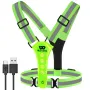 WEST BIKING Gece Bisiklet Giyim 4 LED Boncuk Tip-C Şarj Edilebilir Ayarlanabilir Koşu Işığı Yansıtıcı Spor Yeleği Güvenli Uyarı Sürüşü için
