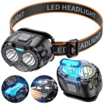 Bikight Smart Sensor Powerful LED Headlamp USB Charging Emergency Head Flashlight 250LM XPE LED Headlight IPX4 Waterproof for Outdoor Camping Fishing