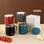 IPRee 400ml Portable Thermal Water Bottle 304 Stainless Steel Coffee Thermos Cup with Handle Leakproof Vacuum Flask Insulated Cup