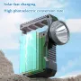 IPRee Solar Light LED Handheld Flashlights Type-C Rechargeable Portable Torch with 4 Modes COB Emergency Red and Blue Searchlight