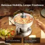 Warmounts 1QT Chafing Dish Buffet Set Individual Single Shabu Hot Pot, Stainless Steel, Glass Lid, Mini Round Chafing Dishes for Buffet for Dinner, Parties, Wedding, Camping, Events