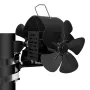 15 Blades Heat Powered Stove Fan Wall-mounted Fireplace Fan Winter Warm Quiet Eco-Fan Portable Heater Efficient Heat