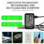 WEST BIKING 5言語対応 バイクコンピューター 21機能 タッチスクリーン USB充電 防水 ワイヤレス 自転車 スピードメーター 走行距離計 MTB ロードサイクリング用