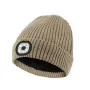 Unisex Beanie Fleece Lined LED Beanie with Light and USB Rechargeable Hands Free LED Headlamp Hat, Knitted Night Light Beanie Cap Flashlight Hat
