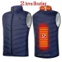 Gilet riscaldato TENGOO HV-02C, 2 zone di riscaldamento, controllo del livello di temperatura, ricarica USB, giacca riscaldante elettrica calda per sport invernali all'aperto