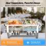 Warmounts 8QT 2 Pack Grid Pans Rectangle Chafing Dish Food-Grade Stainless Steel Catering Buffet Food Meal Plates For Hotel Party Picnic