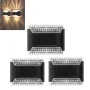 3pcs/set LED Solar Wall Light Warm White Outdoor Up and Down Garden Lamp for Home Porch Fence Stairs Wall Backyard Luminous Lighting