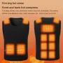 TENGOO HZB-11 11 Areas Heated Vest Men Women USB Electric Self Heating Vest with Adjustable Belt Warming Waistcoat Heated Jacket Washable Thermal Winter Clothes