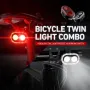 CYCLAMI CY300T 2PCS Bicycle Smart Front Rear Brake Sensing Lights Waterproof Type-C Charging Bike Lighting Headlight Warning Taillight for MTB Road Cycling
