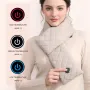TENGOO Cachecol aquecedor de cintura e barriga com controle de 3 níveis, cachecol aquecido para pescoço, alimentado por USB, aquecedor elétrico para pescoço, almofada de aquecimento para mulheres e homens