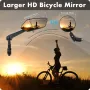 2 peças de espelhos de guidão de bicicleta para bicicleta elétrica, scooter, snowbike, ângulo amplo ajustável, visão traseira e rotação de 360 graus, design de segurança