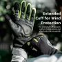 ROCKBROS Bike Gloves Full Finger Touch Screen PU Leather Non Slip Shock-Absorbing Padding Warm Gloves for Outdoor Sports Cycling