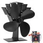 IPRee Heat Power Stove Top Fan For Wood Burner Log Burning Fire 4 Blades Fireplace Stoves Parts Heating Cooling Vents Home Improvement-DY014L