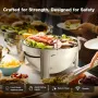 Warmounts 6QT Chafing Dish Buffet Set, Roll Top Round Chafing Dishes for Buffet with Visible Lid, Serving Utensils, Stainless Steel Chafers for Catering for Parties, Events, Wedding, Hotel
