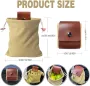 IPRee Foldable Large Capacity Canvas Belt Bag, Pouch, PU Leather Canvas Drawstring Foraging Pouch for Travel Camping Hiking Bag