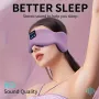 KALOAD Máscara de dormir de algodão macio Bluetooth V5.3 HiFi Music Tipo C com carregamento USB e faixa de cabeça para dormir à noite em viagens