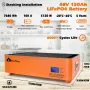 [US Direct] Cloudenergy 48V 150Ah Stackable LiFePO4 Deep Cycle Rechargeable Battery 7680Wh 2150W 6000+ Life Cycles 10-Year Lifetime Built-in BMS LED Monitor RV, Solar, Marine, Overland, Off-Grid CL48-150S