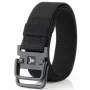 ENNIU Elastic Tactical Belts Combat Tactical Designer Belts For Jeans Pants 2 Ring Buckles Solid Casual Nylon Strap Canvas Waist Belt