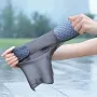 XANES 1 Pair Rain Boot Bicycle Shoe Covers Waterproof Silicone High Top Non-slip Shoes Protector Outdoor Reusable Thickened Footwear for Cycling Hiking Walking