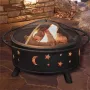 [USA Direct] Fireplace with Spark Screen Poker for Bonfire Patio Backyard Garden Picnic Fire Pit 30in Fire Pits for Outside Wood Burning Outdoor, 8010