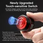 Luz traseira para bicicleta ROCKBROS BL-S2 com sensor de freio inteligente, bateria de 400 mAh, controle de toque, detecção de luz, 6 modos de iluminação, IPX6, à prova d'água, tipo C, sensor de vibração recarregável, luz traseira para bicicleta