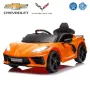 Funtok GT01A 12V 4.5AH 60W Kids Electric Ride on Car Licensed Chevrolet Corvette C8 4km/h Max Speed Safety Rechargeable Powered Electric Truck for 3-6 Years Old Kids with Wireless Remote Control Bluetooth LED Headlight Music Player