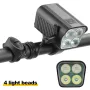 BENGGUO 2-in-1 LED Bicycle Front Light with Bell Horn 4 Super Bright LEDs 500mAh Battery Type-C Charging Safe for Night Cycling