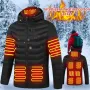 TENGOO HJ-11 Unisex 11 Areas Heating Jacket 3-Modes Adjust USB Electric Heated Coat Thermal Hoodie Jacket for Winter Sport Skiing Cycling