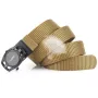 Tushi Smart Tactical Belt Automatic Quick Unlock Buckle Premium Nylon Canvas Casual Belt for Outdoors Camping Hiking Fishing Cycling