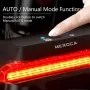 MEROCA Super V Smart Brake Sensing Bike Taillight 500mAh Battery 6 Lighting Modes IPX5 Waterproof Type-C Rechargeable Bicycle Rear Light