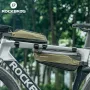 Bolsa de bicicleta ROCKBROS com liberação rápida, estreita, para ciclismo de cima para baixo, bolsa triangular reflexiva leve de grande capacidade para ciclismo ao ar livre