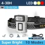 Smiling Shark TD-0172 Motion Sensor Headlight, Rechargeable LED Headlamp, Three-Color Light Source Headlight Induction Cap Clip Light