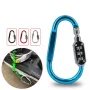3-Digit D-Lock Mountaineering Buckle Hook Combination Lock Bicycle Electric Bike Anti-Theft Hook Helmet Lock
