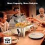 Warmounts 9QT Rektangulär Varmfack med Roll Top, Buffetset, Rostfritt Stål, Catering Serveringsvärmare med Glaslock och Hållare, Bränslehållare för Fester och Bröllop 63x44x42.1 cm