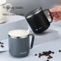 IPRee 400ml Portable Thermal Water Bottle 304 Stainless Steel Coffee Thermos Cup with Handle Leakproof Vacuum Flask Insulated Cup