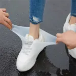 XANES 1 Pair Waterproof Non-slip Silicone Bike Shoe Cover High Elastic Wear-resistant Unisex Rain Boots for Rainy Day Cycling Reusable Shoe Cover