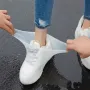 XANES 1 Pair Waterproof Non-slip Silicone Bike Shoe Cover High Elastic Wear-resistant Unisex Rain Boots for Rainy Day Cycling Reusable Shoe Cover