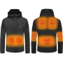 TENGOO HJ-07 7 Kawasan Pemanasan Jaket Kot Kawalan Suhu Tiga Kelajuan Pecah Wind Dipanaskan Kot Bertudung Leher Tinggi Termal untuk Sukan Luar Musim Sejuk