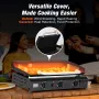 3 Burner Gas Griddle,23''Outdoor Propane Griddle with Hood,Portable Flat Top Gas Grill - Griddle Station for Camping