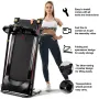 [USA Direct] Máy chạy bộ gấp gọn Bominfit JK1609A Động cơ 2.5HP Tốc độ tối đa 12km/h Tải trọng 120kg Đai chạy bộ 14 inch Bluetooth Âm nhạc Màn hình LED Không cần lắp đặt Thể dục tại nhà Tập luyện tại phòng tập thể dục