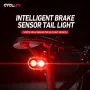 CYCLAMI CY200 Smart Bike Brake Sensing Rear Light 600mAh Battery IPX6 Waterproof LED Charging Taillight Warning Back Light for Night Cycling