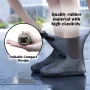 XANES 1 Pair Rain Boot Bicycle Shoe Covers Waterproof Silicone High Top Non-slip Shoes Protector Outdoor Reusable Thickened Footwear for Cycling Hiking Walking
